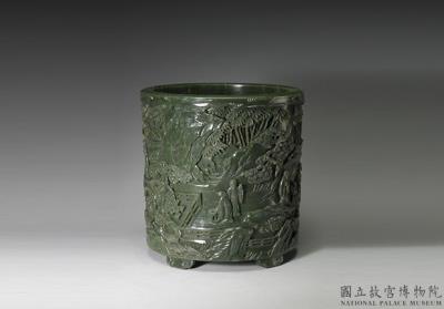 图片[2]-Jade Brush Holder with six-hermit motif, Qianlong Reign, Qing dynasty-China Archive